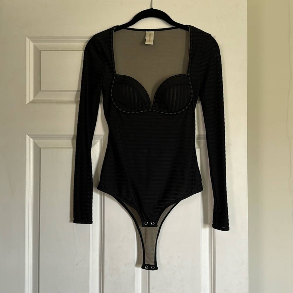 Zimmermann Mischief Striped Mesh Bodysuit- Size 0